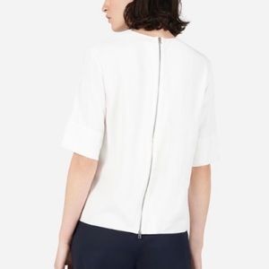 Everlane Japanese GoWeave Zip-back Top White